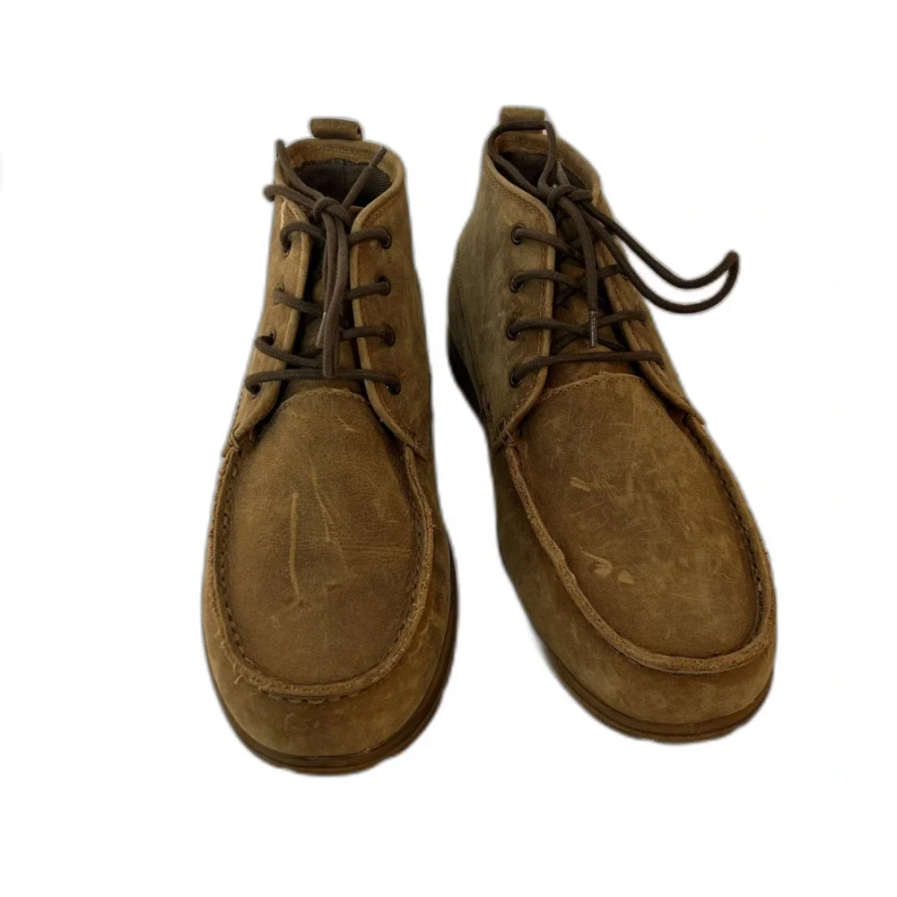Roan Mens Gunnison Shoes Size 9.5 Leather Lace-up Brown Ankle